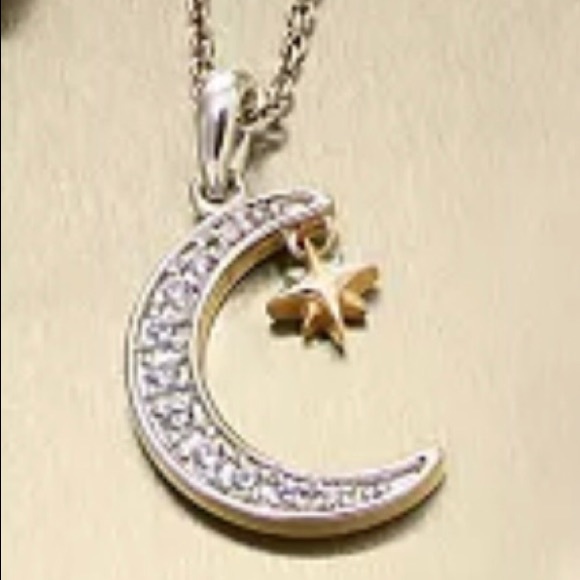 NWT Mini DIAMOND moon and star Necklace - Picture 3 of 7